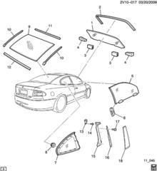 04-06 pontiac GTO Driver Side Quarter Glass 92209201